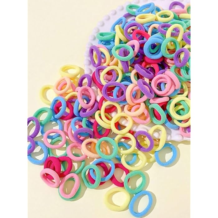 Pastel Hair Ties Set with Storage Bag, Soft Elastic Bands Multicolor (Small 150pc) - Image 4
